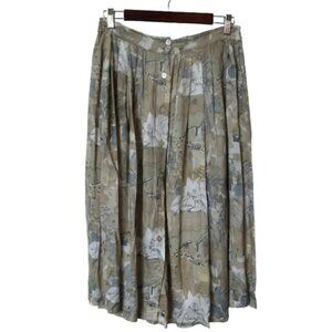 Vintage Arkay Rayon Floral Button Front Skirt